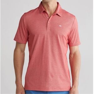 Travis Mathew Heathered Red Golf Shirt